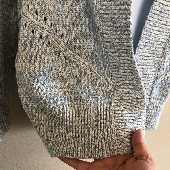 Gap Pointelle Ribbed Trim Open Front Cardigan Sweater Size Medium - Picture 7 of 14